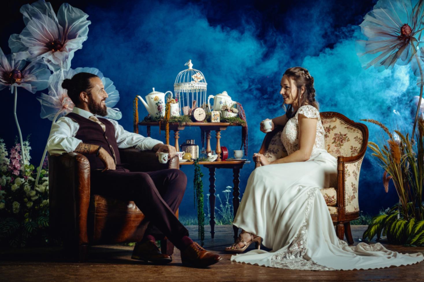 photo de couple lors de leur mariage au Domaine du Chalonge