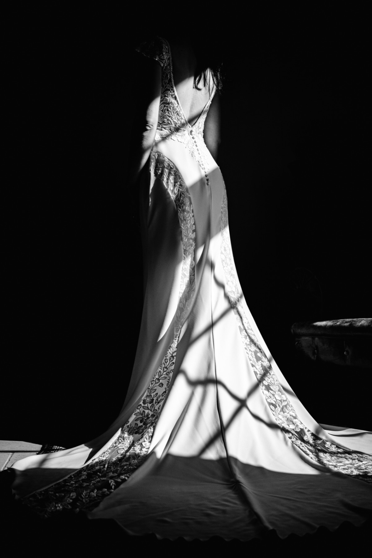photo de la robe de la mariée vue de dos